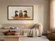 Three Women with Wine Wide Wall Art — Original Palette-Knife Oil, Chocolate & Cream
