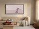 Wedding Couple & Dog Wide Wall Art — Original Palette-Knife Oil, Pink & Emerald