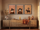 Western Family Triptych — 3 Original Oils, Espresso & Terracotta