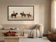 Three Children on Ponies Wide Wall Art — Original Palette-Knife Oil, Chocolate & Cream