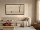 Lone Walker & Bare Tree Wide Wall Art — Original Palette-Knife Oil, Chocolate & Cream