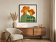 Two Ladies in Orange Hats Wall Art — Original Palette-Knife Oil, Orange & Teal