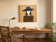 Woman in a Wide Hat Wall Art — Original Palette-Knife Oil, Ochre & Navy