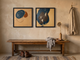 Organic Forms & Monolith — Set of 2 Original Oils, Ochre & Navy