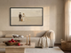 Wedding Couple and Dog Wide Wall Art — Original Palette-Knife Oil, Chocolate & Cream