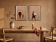 Father & Child with Woman & Bouquet — Set of 2 Original Oils, Espresso & Terracotta