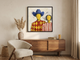 Cowboy & Cowgirl Couple Wall Art — Original Palette-Knife Oil, Cobalt & Red