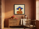 Woman in a Cobalt Hat Wall Art — Original Palette-Knife Oil, Cobalt & Yellow