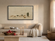 Shepherd and Flock Wide Wall Art — Original Oil Landscape, Olive & Burnt Sienna