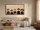 Row of Five Hatted Figures Wide Wall Art — Original Palette-Knife Oil, Chocolate & Cream