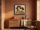 Two Ladies in Wide Hats Wall Art — Original Palette-Knife Oil, Chocolate & Rust