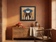 Lady in a Navy Hat Wall Art — Original Palette-Knife Oil, Navy & Ochre