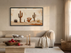 Desert Cacti Row Wide Wall Art — Original Palette-Knife Oil, Chocolate & Rust