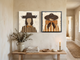 Cowgirls Turning Toward Each Other — Set of 2 Original Oils, Chocolate & Tan