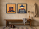 Cowboy Boots & Cowboy — Set of 2 Original Oils, Navy & Vermilion