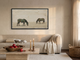 Two Grazing Horses Wide Wall Art — Original Palette-Knife Oil, Sage Green & Terracotta