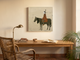 Braided Rider on Horseback Wall Art — Original Palette-Knife Oil, Olive & Rust