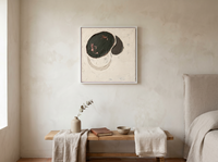 Organic Forms Abstract Wall Art — Original Palette-Knife Oil, Charcoal & Oxblood — original hand-painted oil shown on the wall in a styled room