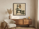 Cowboy Chair Still Life Wall Art — Original Palette-Knife Oil, Olive & Tan