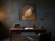 Arched Niche Abstract Wall Art — Original Palette-Knife Oil, Navy & Ochre