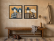 Cowboy & Cowgirl, Front & Back — Set of 2 Original Oils, Teal & Ochre