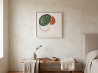 Organic Forms Abstract Wall Art — Original Palette-Knife Oil, Sage & Terracotta — original hand-painted oil shown on the wall in a styled room