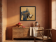 Western Saddle Still Life Wall Art — Original Palette-Knife Oil, Ochre & Slate