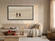 Two Figures on a Beach Wide Wall Art — Original Oil, Warm Tan & Cream