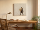 Girl with a Bouquet Wall Art — Original Palette-Knife Oil, Chocolate & Tan