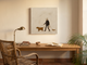 Dog Walker Wall Art — Original Palette-Knife Oil, Brown & Cream