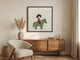 Child on a Pony Wall Art — Original Palette-Knife Oil, Sage & Terracotta