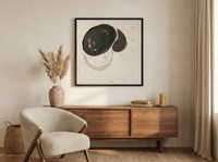 Organic Forms Abstract Wall Art — Original Palette-Knife Oil, Charcoal & Oxblood — original hand-painted oil shown on the wall in a styled room