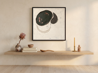 Organic Forms Abstract Wall Art — Original Palette-Knife Oil, Charcoal & Oxblood — original hand-painted oil shown on the wall in a styled room