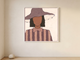 Lady in a Floppy Hat Wall Art — Original Palette-Knife Oil, Mauve & Rose-Brown