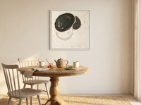 Organic Forms Abstract Wall Art — Original Palette-Knife Oil, Charcoal & Oxblood — original hand-painted oil shown on the wall in a styled room