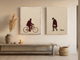Cyclist & Newspaper Man — Set of 2 Original Oils, Wine & Oat