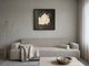 Arched Niche Abstract Wall Art — Original Palette-Knife Oil, Charcoal & Oxblood