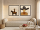 Rider & Cowboy — Set of 2 Original Oils, Chocolate & Rust