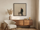Father & Child Walking Wall Art — Original Palette-Knife Oil, Olive & Oxblood