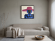Lady in a Magenta Hat Wall Art — Original Palette-Knife Oil, Magenta & Cobalt