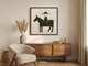 Rider on Horseback Wall Art — Original Palette-Knife Oil, Oxblood & Charcoal