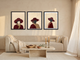 Three Women in Hats Triptych — 3 Original Oils, Wine