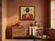 Cowboy from Behind Wall Art — Original Palette-Knife Oil, Navy & Rust