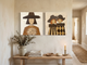 Bouquet Woman & Two Sisters — Set of 2 Original Oils, Chocolate & Gold