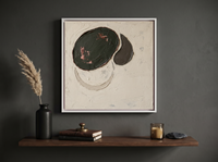 Organic Forms Abstract Wall Art — Original Palette-Knife Oil, Charcoal & Oxblood — original hand-painted oil shown on the wall in a styled room