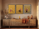 A Quiet Day Triptych — 3 Original Oils, Clay-Rose & Mustard