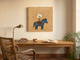 Child on a Pony Wall Art — Original Palette-Knife Oil, Slate Blue & Ochre