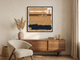 Horizontal Bands Abstract Wall Art — Original Palette-Knife Oil, Ochre & Navy