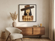 Woman in a Wide Hat Wall Art — Original Palette-Knife Oil, Chocolate & Tan