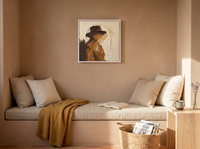 Arched Niche Abstract Wall Art — Original Palette-Knife Oil, Chocolate & Cream — original hand-painted oil shown on the wall in a styled room